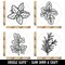 Herb Plants Rosemary Parsley Oregano Basil Rubber Stamp Set for Stamping Crafting Planners